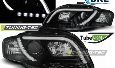 Фары тюнинговые черные с функцией ДХО AUDI A4 B7 фото