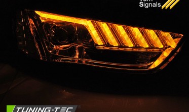 Диодные фары передние AUDI A4 B8 рестайлинг с диодными поворотами фото