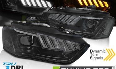 Черные led фары передние AUDI A4 B8 2012-2015 фото