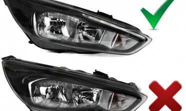 Черные фары передние с ДХО FORD FOCUS MK3 рестайл (LED OEM) фото