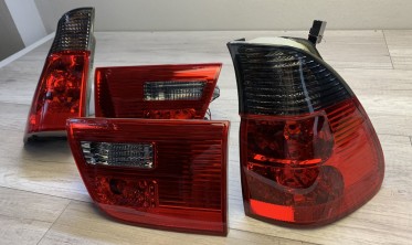 Тюнинговые задние фонари BMW X5 E53 red/smoke фото