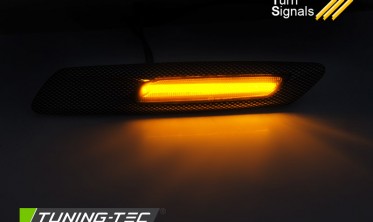 Тонированные Led повторители поворотов BMW 5 F10, F11 карбон фото