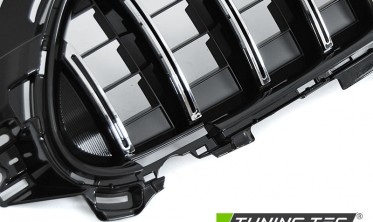 Тюнинговая решетка радиатора Mercedes W213 20-23 CHROME BLACK фото