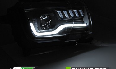 Черные тюнинг фары передние CHEVROLET CAMARO с динамическими LED поворотами фото