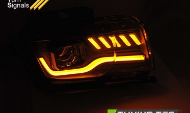 Черные тюнинг фары передние CHEVROLET CAMARO с динамическими LED поворотами фото