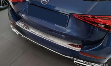 Захисна накладка з нержавіючої сталі на задній бампер Mercedes C T-Model AMG S206 фото