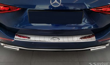 Захисна накладка з нержавіючої сталі на задній бампер Mercedes C T-Model AMG S206 фото