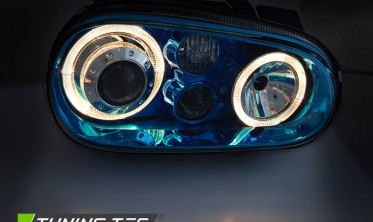 Тюнинговые передние фары VW GOLF IV 4 синие с линзами фото