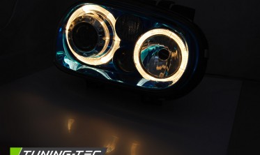 Тюнинговые передние фары VW GOLF IV 4 синие с линзами фото
