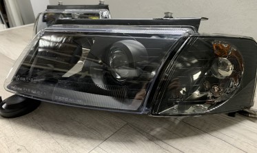 Фари передні з лінзами VW Passat B5 дорестайл, чорні фото
