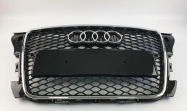 Тюнинг решетка радиатора для Audi A3 8Р в стиле RS3 с хром рамкой фото