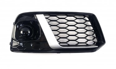 Боковые решетки переднего бампера в стиле RS Audi Q5 II с серой вставкой фото
