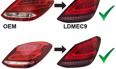 Диодные задние фонари MERCEDES C W205 седан дорестайл в стиле рестайл фото