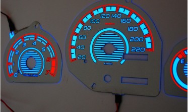 Плазмові накладки на шкали приладів Ford Puma 1997-1999 вар. 2 фото