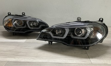 Тюнінгові фари передні BMW X5 E70 з 3D кільцями та ДХО фото