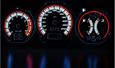 Тюнинговые накладки в щиток приборов Honda Accord 1998-2002 вар. 1 фото