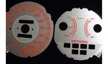 Плазмові накладки на шкали приладів Honda Civic 1992-1995 вар. 3 фото