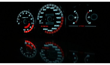 Светящиеся накладки в приборку Honda Civic 1992-1995 (индивидуальный дизайн) фото