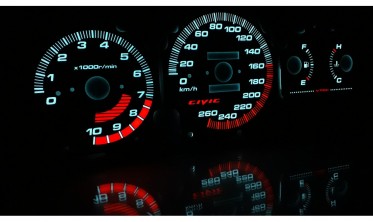 Светящиеся накладки в приборку Honda Civic 1992-1995 (индивидуальный дизайн) фото
