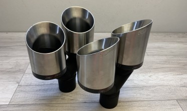 Насадка на глушник подвійна Buzzer ZZ2X104RS (матова) фото