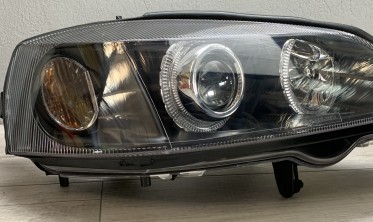 Передние фары с кольцами Opel Astra G Depo черные фото