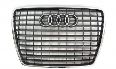 серая радиаторная решетка для Audi A6 C6 (без мест под парктроники) фото