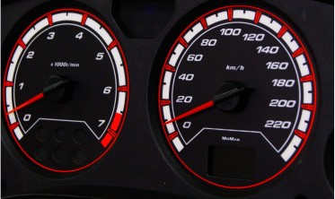 Накладки на шкали приладів Opel Astra G Coupe вер. 2 (чорні) фото