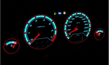 Накладки на шкали приладів Opel Astra G Coupe вер. 2 (чорні) фото