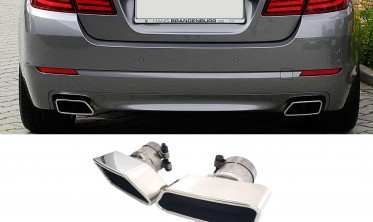 Хром насадки на выхлопные трубы BMW 5 Series F10 (M550i) фото