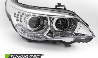 Передні фари з 3D ангельськими очками BMW E60, E61 дорестайл фото