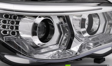 Передні фари з 3D ангельськими очками BMW E60, E61 дорестайл фото
