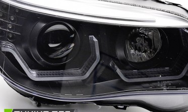 Фары передние с линзами BMW 5 sedan E60, kombi E61 led 3D angel eyes фото