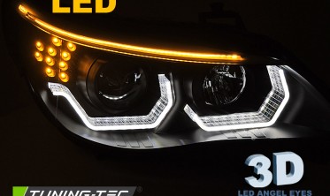 Фары передние с линзами BMW 5 sedan E60, kombi E61 led 3D angel eyes фото