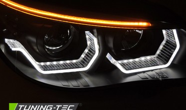 Фары передние с линзами BMW 5 sedan E60, kombi E61 led 3D angel eyes фото