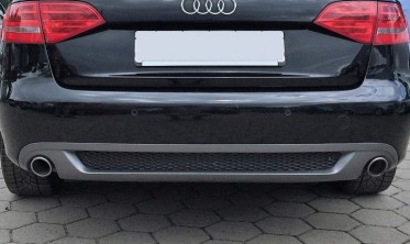 Дифузор заднього бампера Audi A4 B8 стиль S-line із вирізами на дві сторони фото