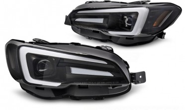 Черные передние фары full led Subaru WRX 2014-2022 фото