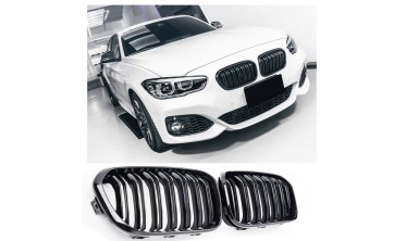 Передні решітки радіатора (ніздрі) BMW 1 F20, F21 післярестайл М стиль  фото