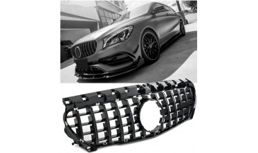 Черная глянцевая решетка радиатора Mercedes CLA C117 стиль Panamericana GT фото