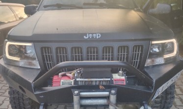 Передні фари Jeep Grand Cherokee WJ чорні, led габарити фото