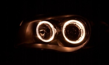 Передние фары BMW E87 / E81 / E82 / E88 черные с кольцами фото