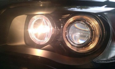Передние фары BMW E87 / E81 / E82 / E88 черные с кольцами фото