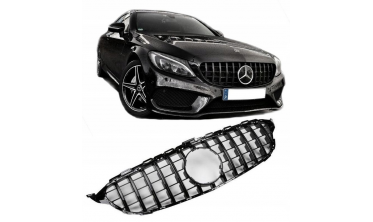 Чорна глянцева решітка радіатора Mercedes C W205 в стилі AMG GT фото