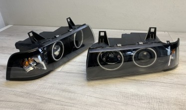Фары передние BMW E36 седан, ангельские глазки CCFL фото