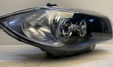 Передние фары BMW E87 / E81 / E82 / E88 черные с кольцами фото