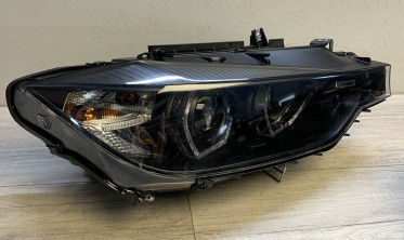 Чорні фари передні BMW F30/F31 дорестайл з діодними ДХО фото