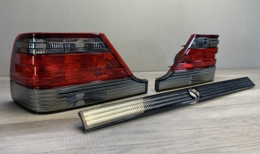 Ліхтарі задні Mercedes W140 S-class червоно-тоновані фото