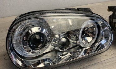 Фари передні VW Golf 4 хром з кільцями Angel Eyes фото