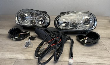 Фари передні VW Golf 4 хром з кільцями Angel Eyes фото
