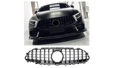 Черная глянцевая решетка радиатора Mercedes CLS C257, X257 в стиле Panamericana GT фото