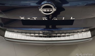 Захисна накладка з нержавійки на задній бампер Nissan X-Trail 4 фото